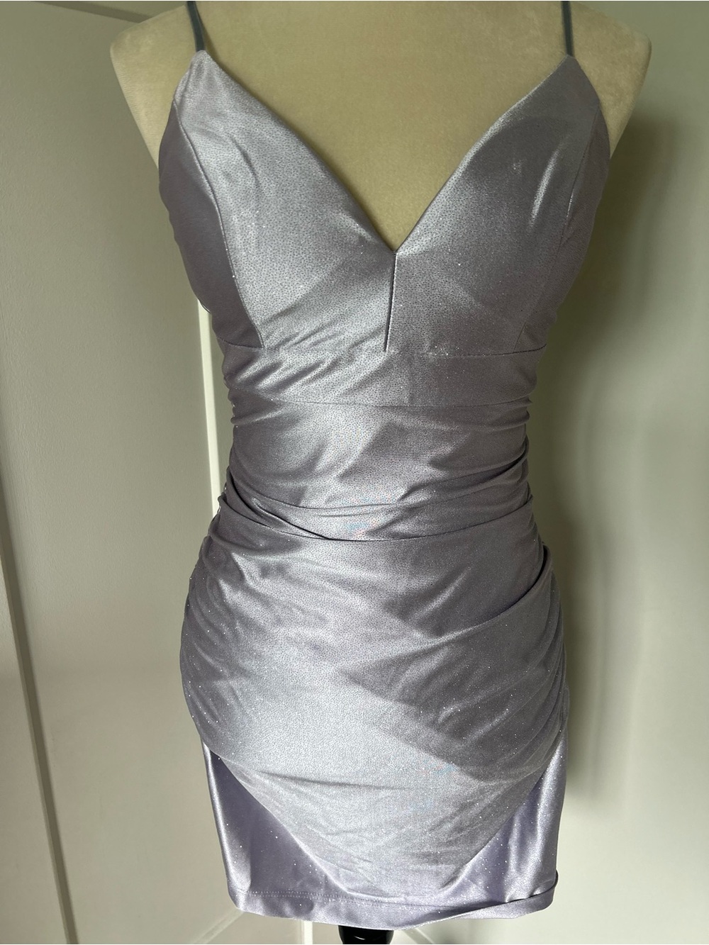 Windsor Kara Glitter Satin Mini Dress